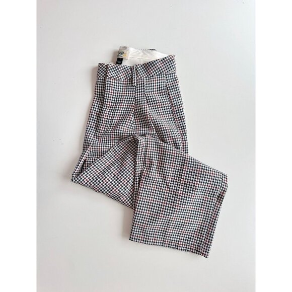 ROOTS Rossland Check Pleat High Waisted Cropped Trousers Pants, Size 4 - Picture 6 of 15